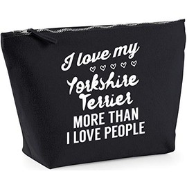 Hippowarehouse I love my yorkshire terrier more than I love people printed make up cosmetic wash bag 18x19x9cm