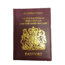 Red Passport Cover UK European Passport Holder Protector Cover Wallet PU Leather