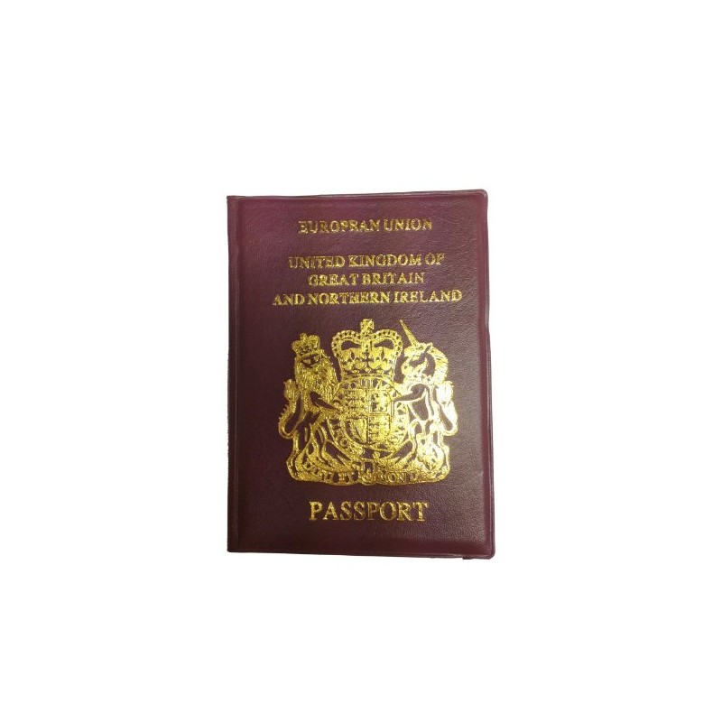 Red Passport Cover UK European Passport Holder Protector Cover Wallet