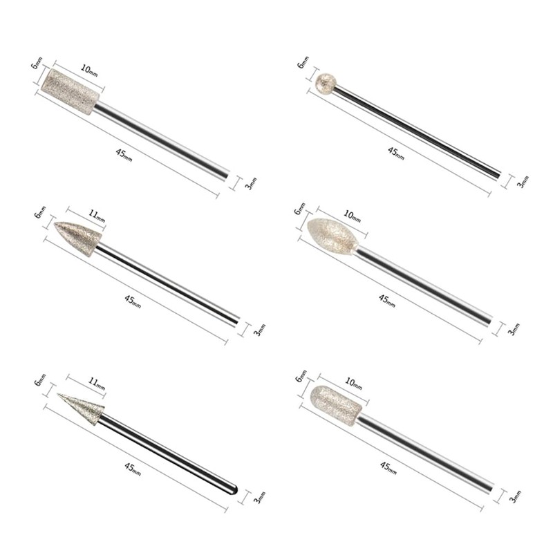 20 Pcs 1/8 Inch Shank Stone Carving Drill Set Diamond