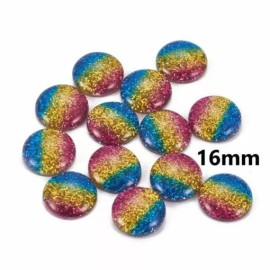Unbranded 10 pcs Druzy Resin Embellishment Cabochons – 16mm – Glitter Style – Multicolor
