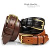 Andrew Genuine Italian Calfskin Leather Dress Belt for Men(Alligator Black,