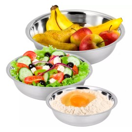 Importeek 3pz Bowl Tazon Acero Inoxidable Ensaladera Mezclar Cocina