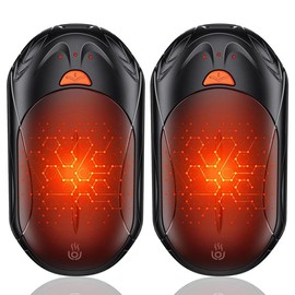 OUTJUT Hand Warmers,Rechargeable 2 Pack, 6000mAh Hand Warmer,20Hrs Long Heating Electric, Portable Pocket Heater, Camping Outdoor, Gifts for Christmas - Color: Blue