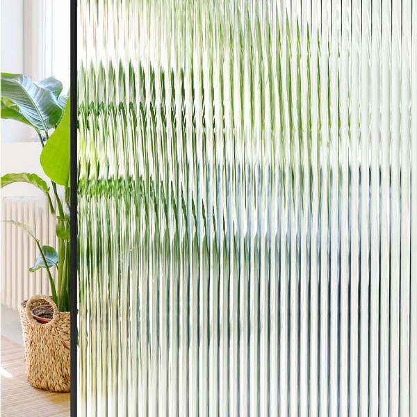 Windimiley Window Privacy Film 3D Reeded Glass Static Clings Fluted