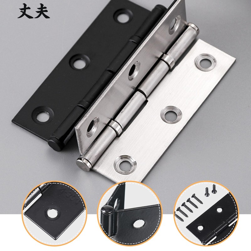 Stainless Steel Hinges Black 3-inch Stainless Hinges 6-Piece Set for