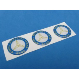 MERCEDES LOGO DOMED DECAL EMBLEM STICKER SET OF THREE #040