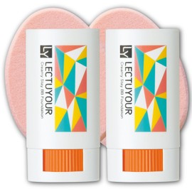 Creamy Stay BB Funde, Set of 2, Thick Large Sponge Included, Made in Japan, Stick Foundation, Cream Foundation, Coverage, Won't Fall Off, Adhesion, Thick Paint, No Dirty Hands, Waterproof SPF 50+ PA++