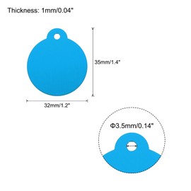 MECCANIXITY Round Laser Engraving Blanks Tags, Stamping Blank Tags, Dog ID Tag, Lake Blue DIY Blank Tags for Pet, Pendant Decoration, Craft Tags, Pack of 25