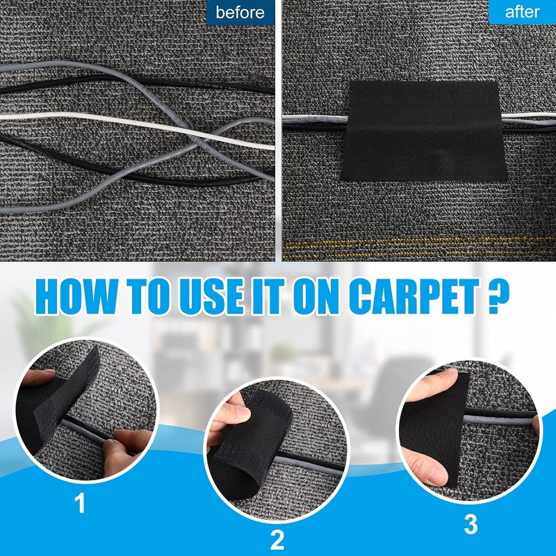 WILLBOND Carpet Cord Cover Cable Protector Floor Cover Cable Protector