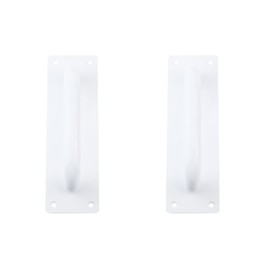 Geesatis 2 Pcs Sliding Barn Door Pull Handles Stainless Steel Push Gate Door Handles Furniture Handles, with Mounting Screws, White, Length 8 inch