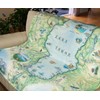 Lake Tahoe Map Fleece Blanket - Hand-Drawn Original Art -