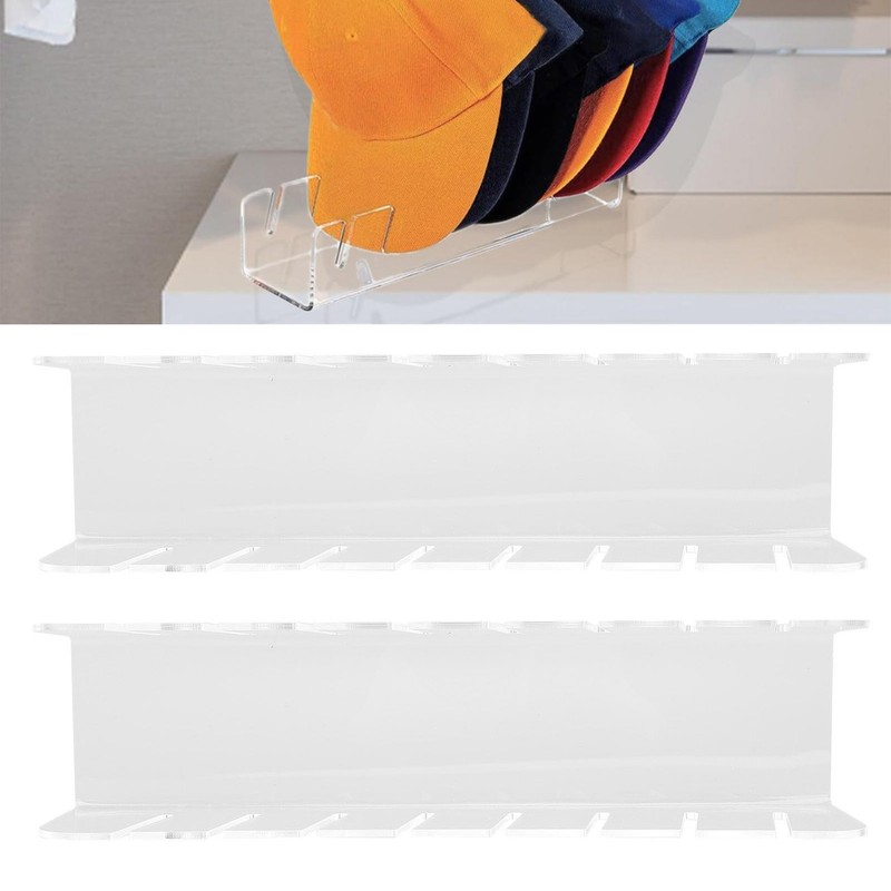 2PCS Set Baseball Cap Stand Acrylic Multifunctional Standing Hat Organizer