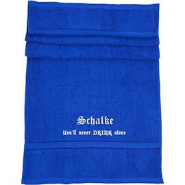 ShirtShop-Saar Schalke You'll Never Drink Alone Bath Towel Royal Blue