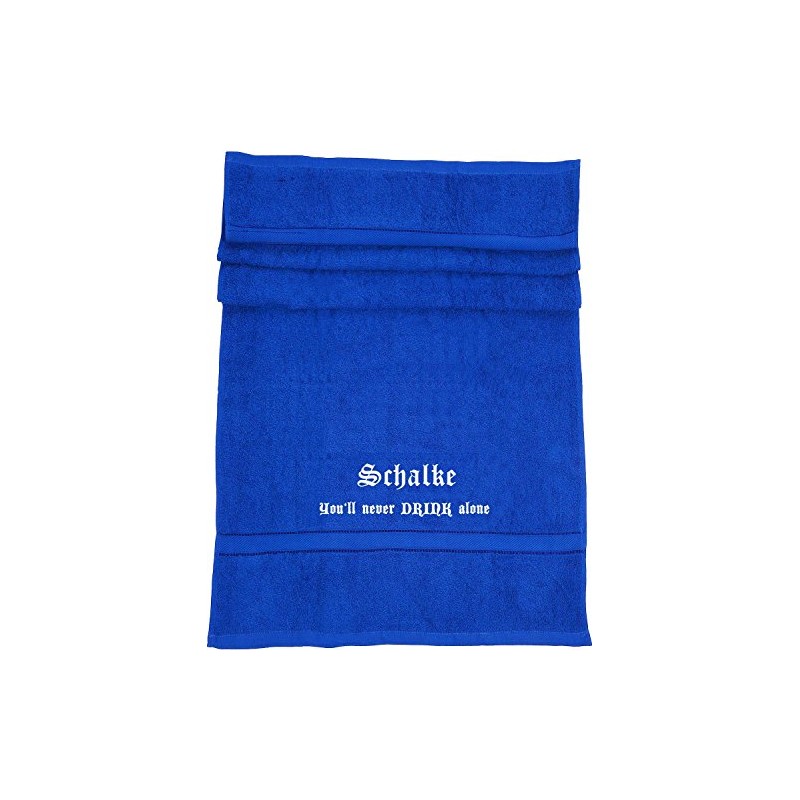 ShirtShop-Saar Schalke You'll Never Drink Alone Bath Towel Royal Blue