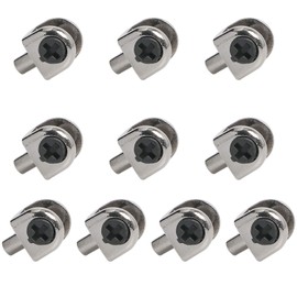 Aopin Glass Shelf Bracket with Dowel Pin, Adjustable Glass Clips Glass Clamp Brackets, Polished Finish Zinc Alloy, for 5-8 mm / 0.19-0.3 inch Thickness Wooden/Acrylic/Glass Shelf, Silver, 10 PCS