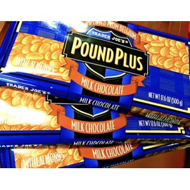 Trader Joe's 3 X Trader Joe's Pound Plus Belgium Milk Chocolate with Almonds Bars 17.6 oz ea