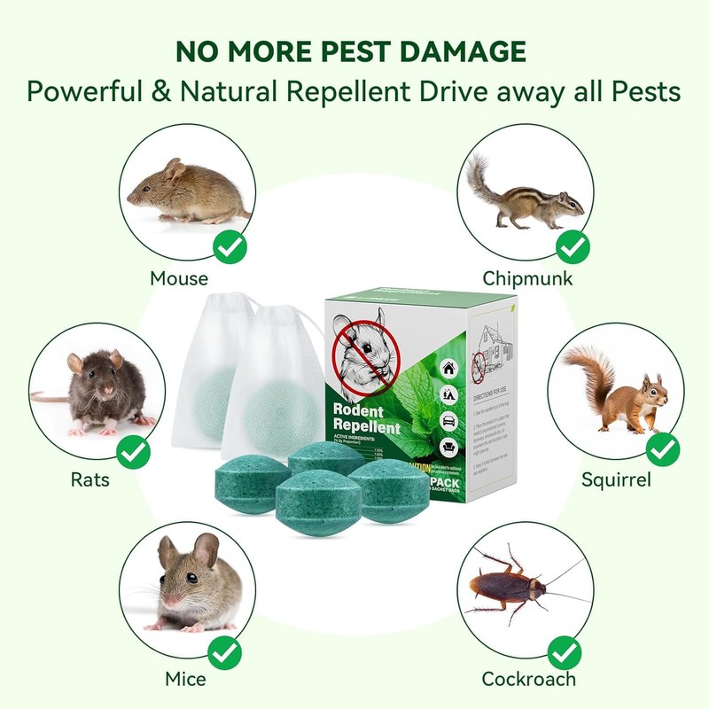 Mouse Repellent for Indoor and Outdoor, 24 Pack Peppermint Mice