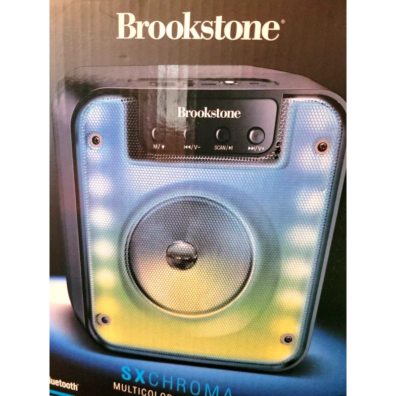 Brookstone SX-chroma multicolor led speaker with rechargeable battery