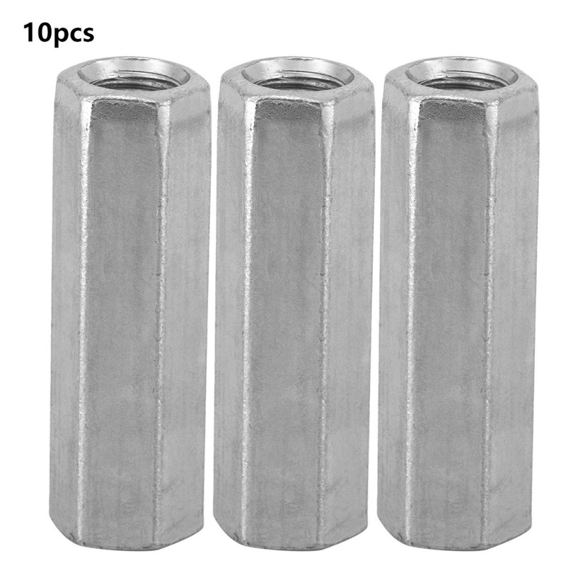 Coupling Nut, Akozon M8 Long Rod Nut 10pcs Metric Hex