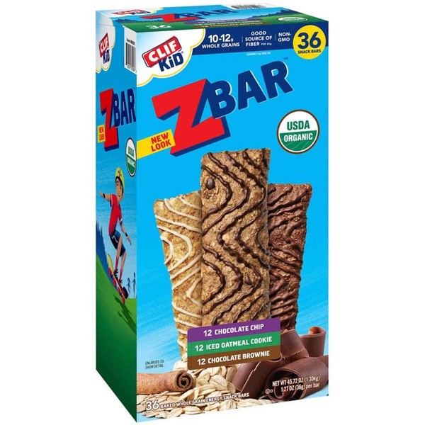 CLIF KID ZBAR - Organic Energy Bar - Variety Pack- 1.27 Ounce Snack Bar, 36 Count - Delivery Within 2-3 DAYS