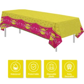YJRJSC Softball Birthday Party Supplies Girl Tablecloth, Disposable Softball Party Decorations Tablecover, Sports Softball Party Supplies Table Cloth for Baby Shower, 3 Pcs, 54in x 108in