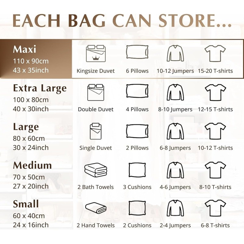 GENIE SPACE - Incredibly Strong Premium Space Saving Vacuum Bags
