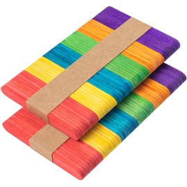 OWLKELA 100PCS Mini 2.5inch Lolly Sticks, Coloured Lollipop Sticks, Craft Stick for Home and School, Popsicle Stick for Arts and Handwork, Classroom Art Supplies