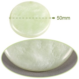 Bememo 2 Pieces Jade Stone for Lash Glue Eyelash Extension Round Jade Stone Green Lash Tile Glue Holders Adhesive Pallet Fake Eyelash Holder Base 2 Inch