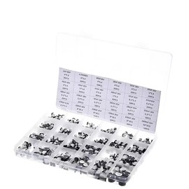 400PCS SMD Aluminum Electrolytic Capacitor Kit - 24 Values (1uF-1000uF) Assortment, 50V Rated with Storage Case for PCB Repair & LED Lighting Projects