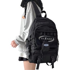 ZESU Backpack, Korean Women's, School, Large Capacity, Men's, High School Students, Women's, Commute, Students, Unisex, Travel, School Entrance, Town Backpack, School, Outdoor, Cute, Black, M