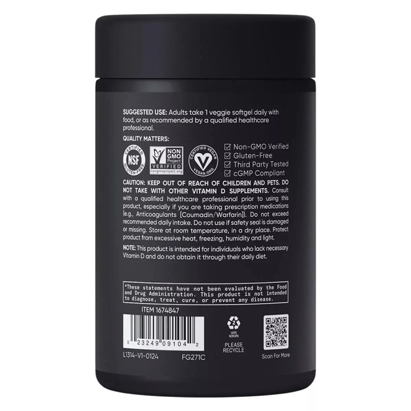 Sports Research D3 Plus K2 (MK-7) 160 Veggie Softgels -