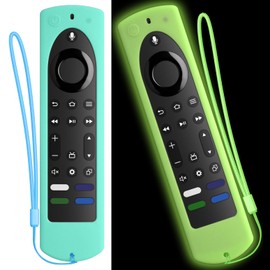 for 2023 Fire TV Stick 4K Max (2nd Gen) /Omni Series/Insignia/Toshiba/Fire TV 2-Series/4-Series- Alexa Voice Remote Control Silicone Cover with Lanyard（Mint+Luminous Green）