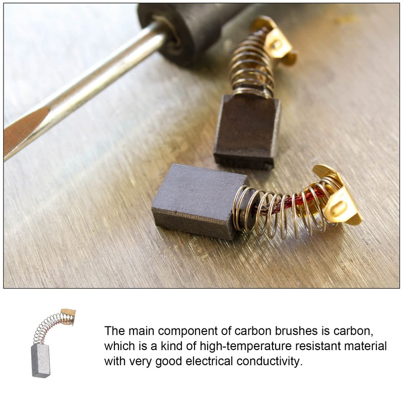 Rebower Carbon Brush [For Power Motor] - 17mmx8mmx6mm/Black Goldtone/Pack of