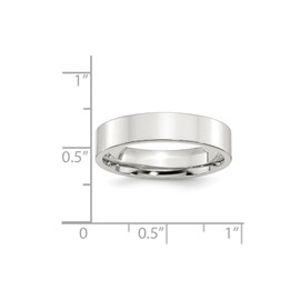 Solid 925 Sterling Silver 5mm Comfort Fit Flat Size 7.5 Plain Classic Wedding Band Ring