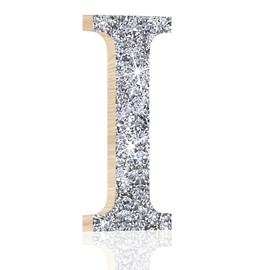 Utuichuo 5.7 Inch Marquee Letters Wall Decor, Diamond Monogram Wooden Alphabet Signs, Living Room Bedroom Office Home Decor Wall Art, Initial Decorations Gifts for Wedding Birthday Party (I)