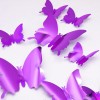 NoBrand 60pcs Mirror Butterfly Stickers, Removable 3D Butterfly Decorations PurPle