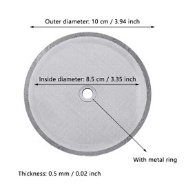 1 x Coffee Filter Replacement Filter Reusable Stainless Steel Mesh Filter Washable Stainless Steel Mesh Fine Micro Filter Portable Coffee Pot Mesh Filter Accessories