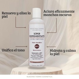 Nuestra Tierra Loción Despigmentante con Ácido Mandélico al 20%, Tratamiento Facial y Corporal,125ml