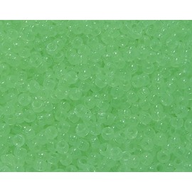 JOLLY STORE Crafts Green Glow in The Dark 6.5x4mm Mini Pony Beads, Made in USA, 1000pcs