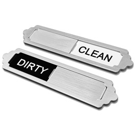 Dishwasher Magnet Clean Dirty Sign, High Strength Magnetic Effect, Made of High Grade Stainless Steel, Easy to Slide, High Match with Dishwasher Surface, A Perfect Match for Dishwasher (Gray)