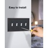 TREEWELL 2-Pack Quad Toggle Light Switch Cover Plate, Durable Zinc