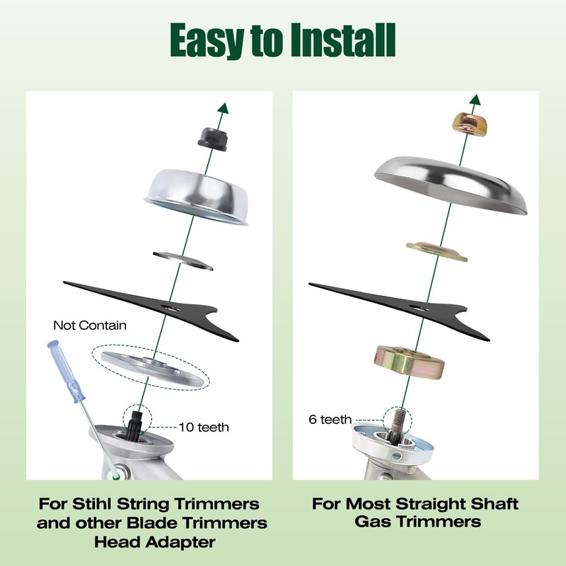 Huazu Brush Cutter Blades, 3 Teeth Carbon Steel Weed Wacker