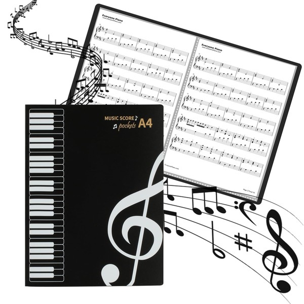 2 Pcs A4 Sheet Music Folders for Sheet Music, 80
