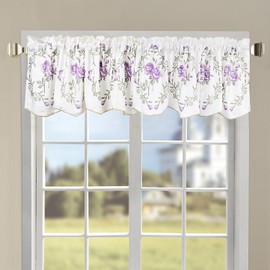 Serenta Classic Embroidery Valance, 60"x19" (Lilac Roses)