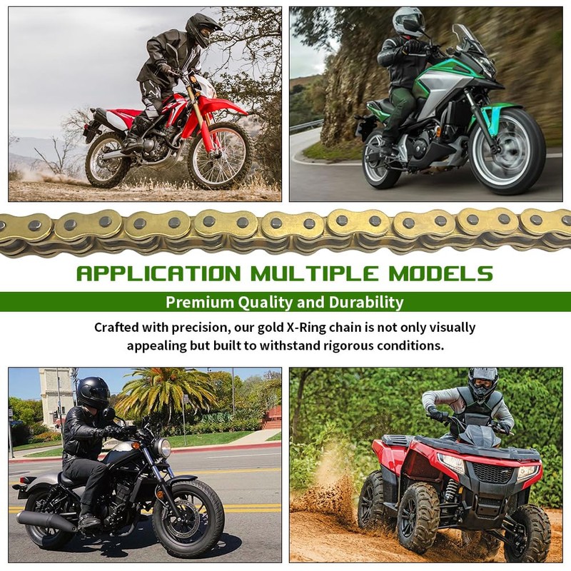 Gold 520 X-Ring Chain 116 Links - UniversalEnhanced Durability &