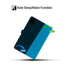 for Callsky-Tab Cpad 10 10.1 Inch Android Tablet Case,Folding Stand Protective Cover with Pencil Holder and Wrist Strap,Full Protection, Premium PU, Scratch Resistant(Sky Blue)