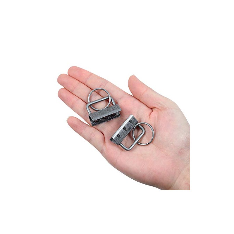 SPEEDWOX 25 Pcs Key Fob Hardware with Split Ring Webbing