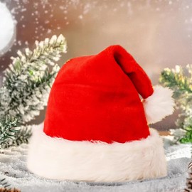 EEPLUYTY Santa Hat, Adult Plush, Pack of 3 Christmas Hats, Red Christmas Hats, Plush, Santa Hats, Adult Style, Suitable for New Year and Holidays