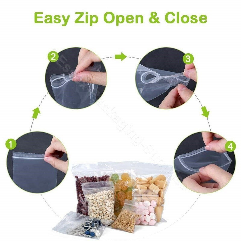 400pcs 2.25" x 3" Grip Seal Bags Clear Transparent Self
